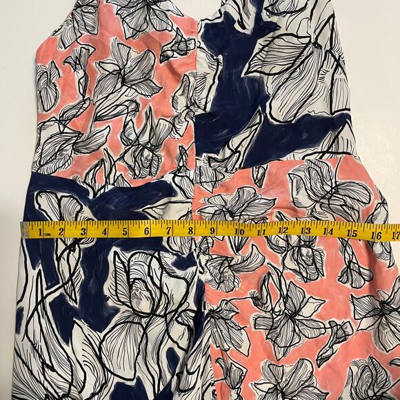 ASOS Mixed Floral Print Dress Womens Size 6 Navy & Pink Patchwork Boho Midi - Picture 9 of 9